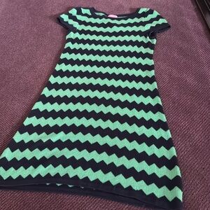 Lilly Pulitzer Black and Green Chevron Dress